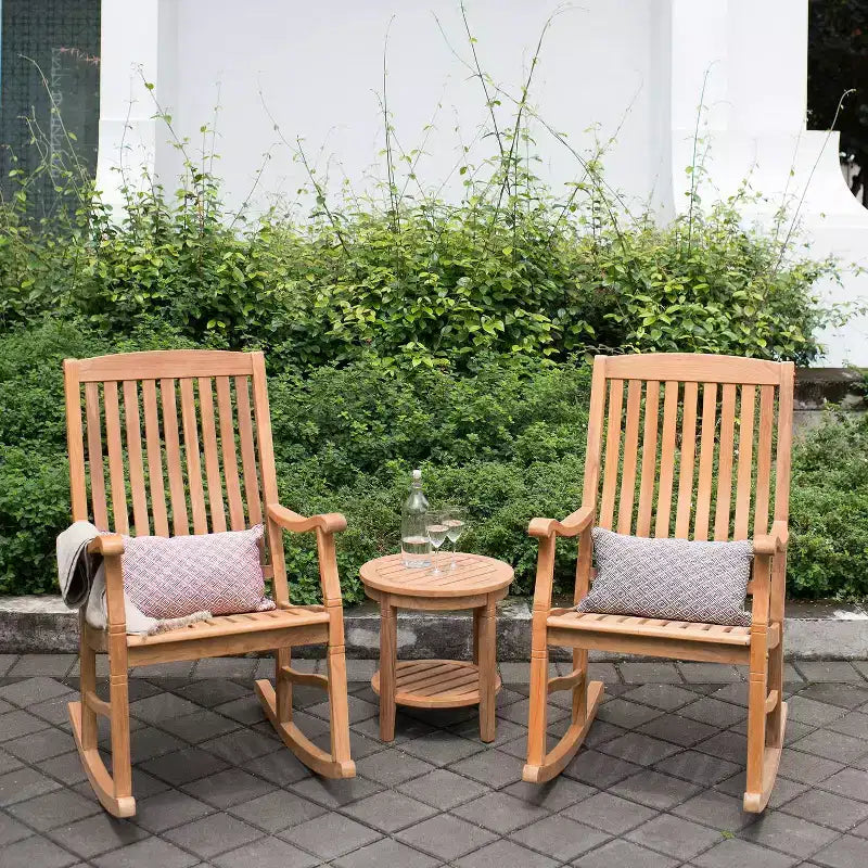Tavolino da esterno rotondo Sonoma Lane Channing in teak massiccio