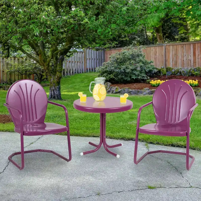 Table d'appoint rétro tulipe d'extérieur Northlight 22, violette