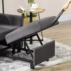 HOMCOM Letto Poltrona Convertibile 3 in 1, Divano Letto Singolo Multifunzionale, Poltrona Letto Estraibile con Schienale Regolabile, Cuscino e Tasche, Grigio