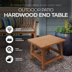 Leigh Country Amber Log Perch Table d'appoint rectangulaire en bois d'acacia massif fait à la main pour extérieur, patio et jardin, marron