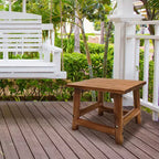 Leigh Country Amber Log Perch Table d'appoint rectangulaire en bois d'acacia massif fait à la main pour extérieur, patio et jardin, marron