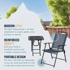 Ensemble 3 pièces de chaises pliantes et table de patio extérieur Trappers Peak, bleu
