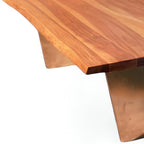 Tavolino da caffè con bordo naturale in legno di mango