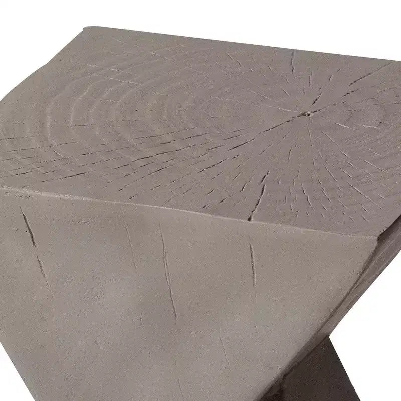 Table d'appoint de patio sablier sculptural LeisureMod Glint, table d'appoint moderne carrée en pierre de fibre pour l'intérieur et l'extérieur pour le salon, le bureau ou le jardin