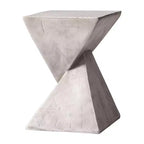 Table d'appoint de patio sablier sculptural LeisureMod Glint, table d'appoint moderne carrée en pierre de fibre pour l'intérieur et l'extérieur pour le salon, le bureau ou le jardin