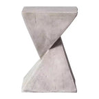 Table d'appoint de patio sablier sculptural LeisureMod Glint, table d'appoint moderne carrée en pierre de fibre pour l'intérieur et l'extérieur pour le salon, le bureau ou le jardin