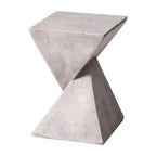 Table d'appoint de patio sablier sculptural LeisureMod Glint, table d'appoint moderne carrée en pierre de fibre pour l'intérieur et l'extérieur pour le salon, le bureau ou le jardin