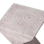 Table d'appoint de patio sablier sculptural LeisureMod Glint, table d'appoint moderne carrée en pierre de fibre pour l'intérieur et l'extérieur pour le salon, le bureau ou le jardin
