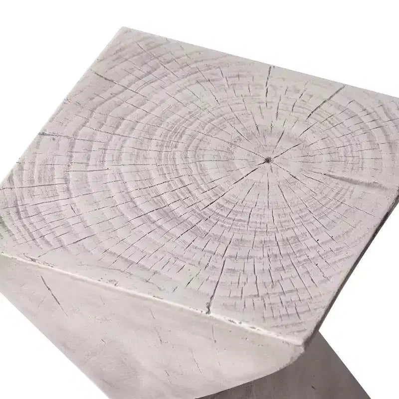 Table d'appoint de patio sablier sculptural LeisureMod Glint, table d'appoint moderne carrée en pierre de fibre pour l'intérieur et l'extérieur pour le salon, le bureau ou le jardin