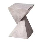 Table d'appoint de patio sablier sculptural LeisureMod Glint, table d'appoint moderne carrée en pierre de fibre pour l'intérieur et l'extérieur pour le salon, le bureau ou le jardin