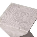 Table d'appoint de patio sablier sculptural LeisureMod Glint, table d'appoint moderne carrée en pierre de fibre pour l'intérieur et l'extérieur pour le salon, le bureau ou le jardin