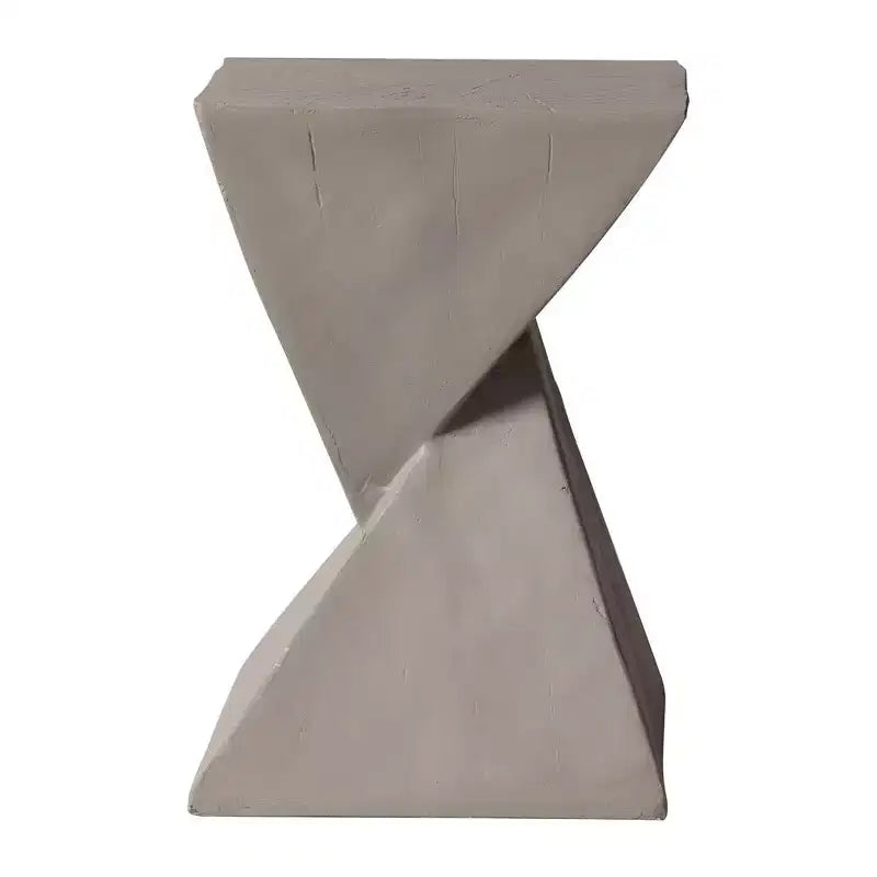 Table d'appoint de patio sablier sculptural LeisureMod Glint, table d'appoint moderne carrée en pierre de fibre pour l'intérieur et l'extérieur pour le salon, le bureau ou le jardin