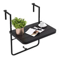 Costway Folding Hanging Table Outdoor Railing Table with 3-Level Adjustable Height