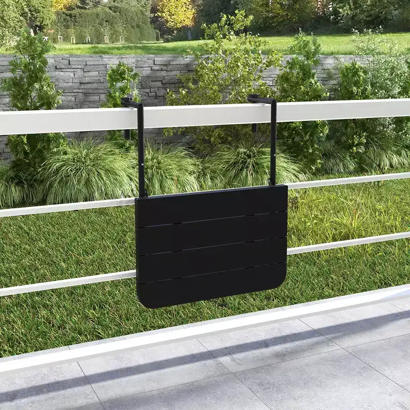 Costway Tavolo Pieghevole da Balcone, Tavolino Pensile da Esterno con 3 Livelli di Altezza Regolabile