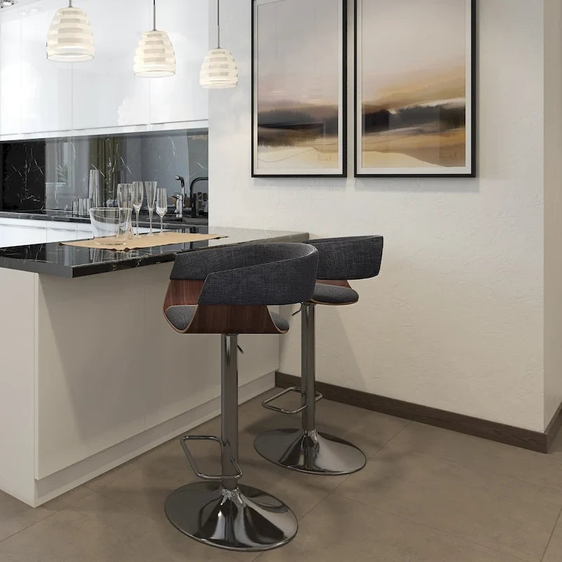 Sgabello da bar girevole regolabile in stile Mid-Century Modern