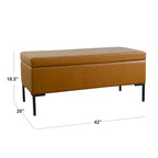 Panca contenitore con gambe in metallo
