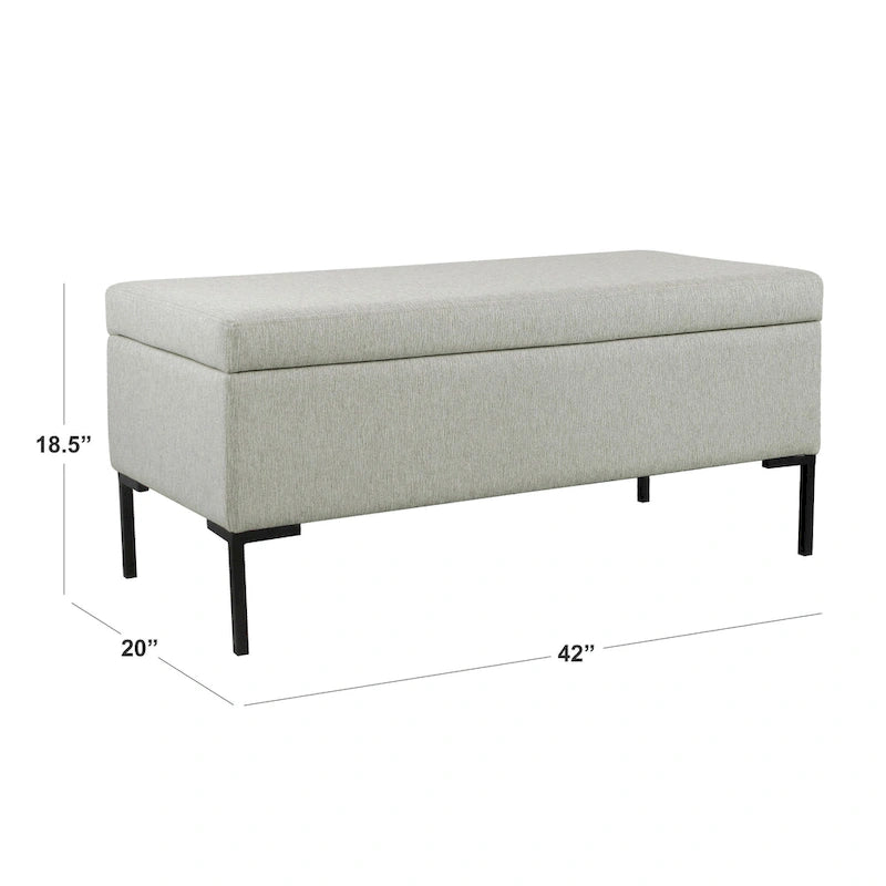 Panca contenitore con gambe in metallo