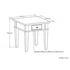 Tavolino quadrato in legno massello da 45 cm - 45,7 cm (larghezza) x 45,7 cm (profondità) x 51,2 cm (altezza)