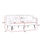 Divano letto futon convertibile da 69,2" con 2 cuscini, divanetto futon con schienale regolabile, divano futon in velluto per camera degli ospiti e soggiorno