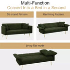 Canapé-lit convertible WhizMax, futon convertible rembourré en velours, canapé-lit pliant, lit de repos pour salon et chambre