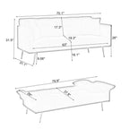 Canapé-lit convertible WhizMax, futon convertible rembourré en velours, canapé-lit pliant, lit de repos pour salon et chambre