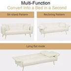 Canapé-lit convertible WhizMax, futon convertible rembourré en velours, canapé-lit pliant, lit de repos pour salon et chambre