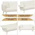 Canapé-lit convertible WhizMax, futon convertible rembourré en velours, canapé-lit pliant, lit de repos pour salon et chambre