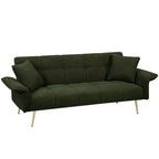 Canapé-lit convertible WhizMax, futon convertible rembourré en velours, canapé-lit pliant, lit de repos pour salon et chambre
