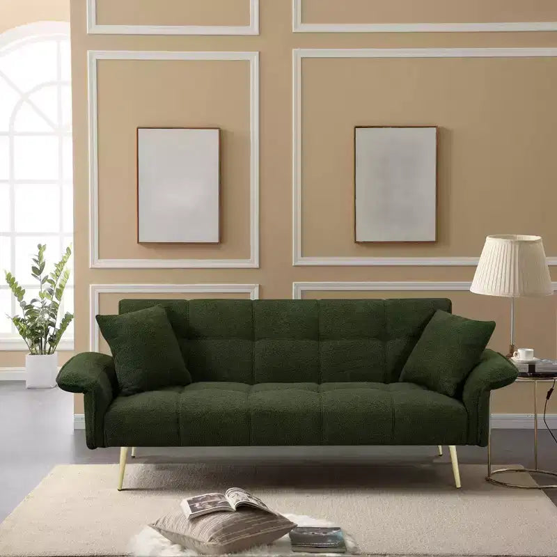 Divano letto convertibile WhizMax, divano futon convertibile rivestito in velluto, divano letto pieghevole, letto per gli ospiti per soggiorno e camera da letto