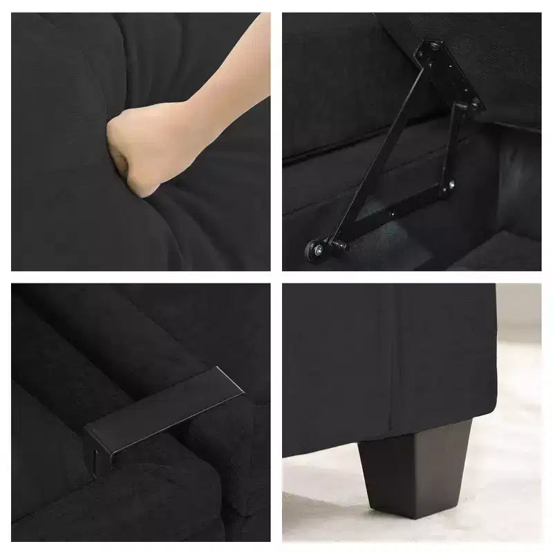 Causeuse de réception Hyleory en chenille rembourrée avec rangement pour salon ou chambre à coucher