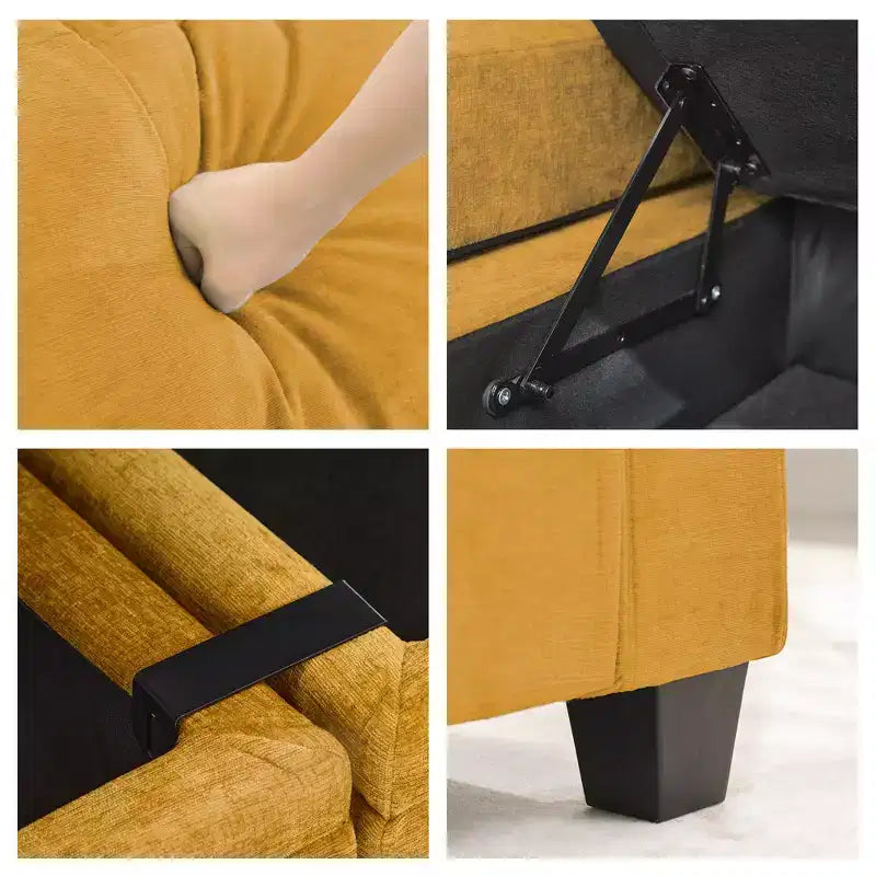 Causeuse de réception Hyleory en chenille rembourrée avec rangement pour salon ou chambre à coucher