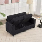 Causeuse de réception Hyleory en chenille rembourrée avec rangement pour salon ou chambre à coucher