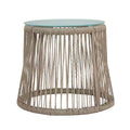 GDFStudio Sedona Outdoor Rope and Glass Side Table