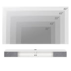 Mobile TV galleggiante da 70" montato a parete, Centro di intrattenimento per soggiorno camera da letto, Bianco e grigio