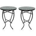 Jiallo Mosaic Art Collection Leave Green Accent Table (Set of 2)