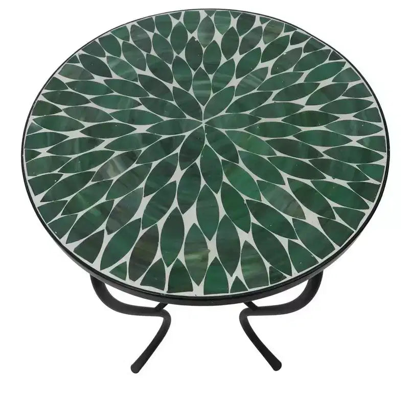 Tavolino d'appoggio Jiallo Mosaic Art Collection Leave Green (set da 2)