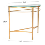 Consolle in vetro oro antico - 91,4L x 38,1P x 78,7A cm