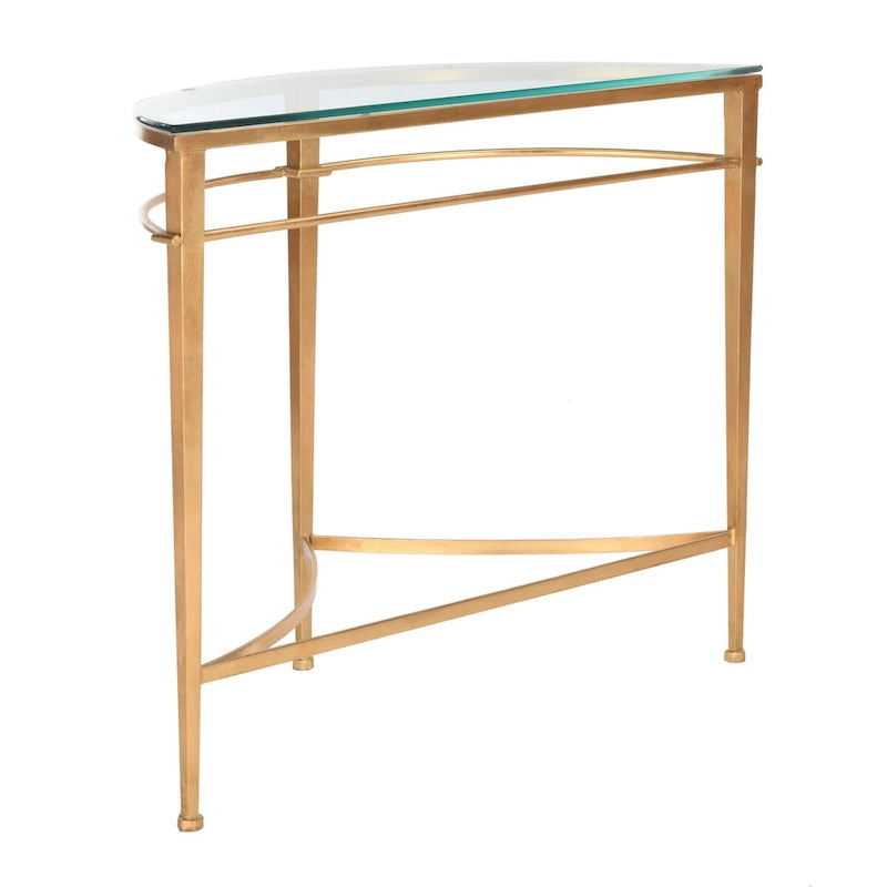 Consolle in vetro oro antico - 91,4L x 38,1P x 78,7A cm