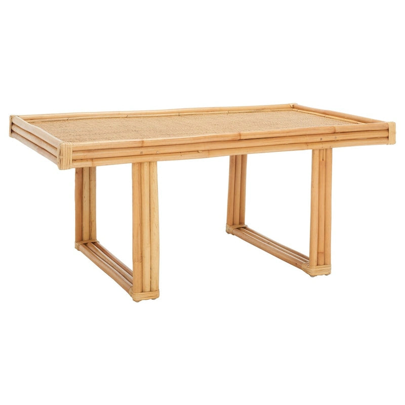 Tavolino da caffè rettangolare tropicale Boho Coastal Rattan - 119 cm L x 61 cm P x 46 cm A