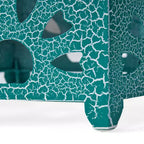 GDFStudio Elliot Tavolino da esterno a raggiera in ferro da 30 cm, Teal screpolato