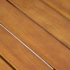 Tavolino laterale circolare da esterno GDFStudio Parker con ripiano a doghe in legno di acacia, Teak