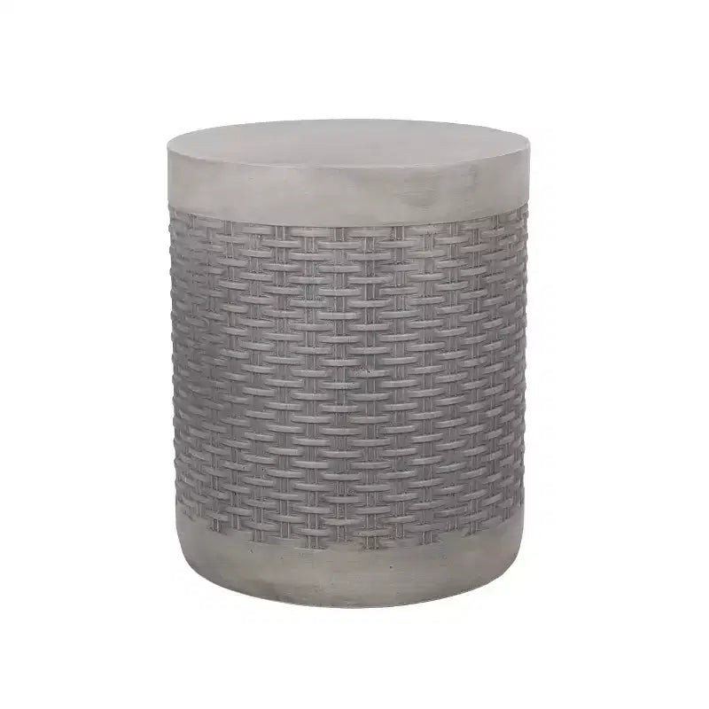 GDFStudio Laconia Outdoor Lightweight Concrete Side Table, Concrete Finish