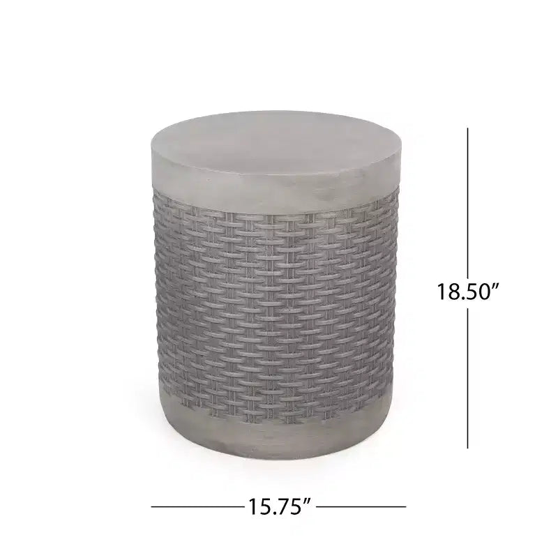 GDFStudio Laconia Table d'appoint d'extérieur en béton léger, Fini béton