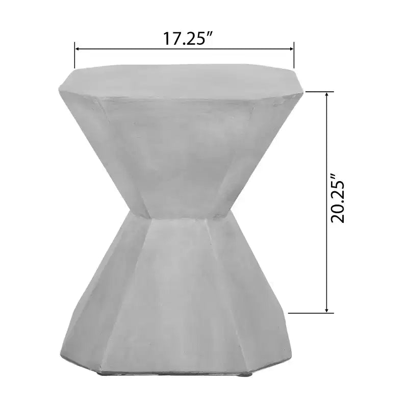 Table d'appoint d'extérieur en béton léger Noyes de GDFStudio, finition béton