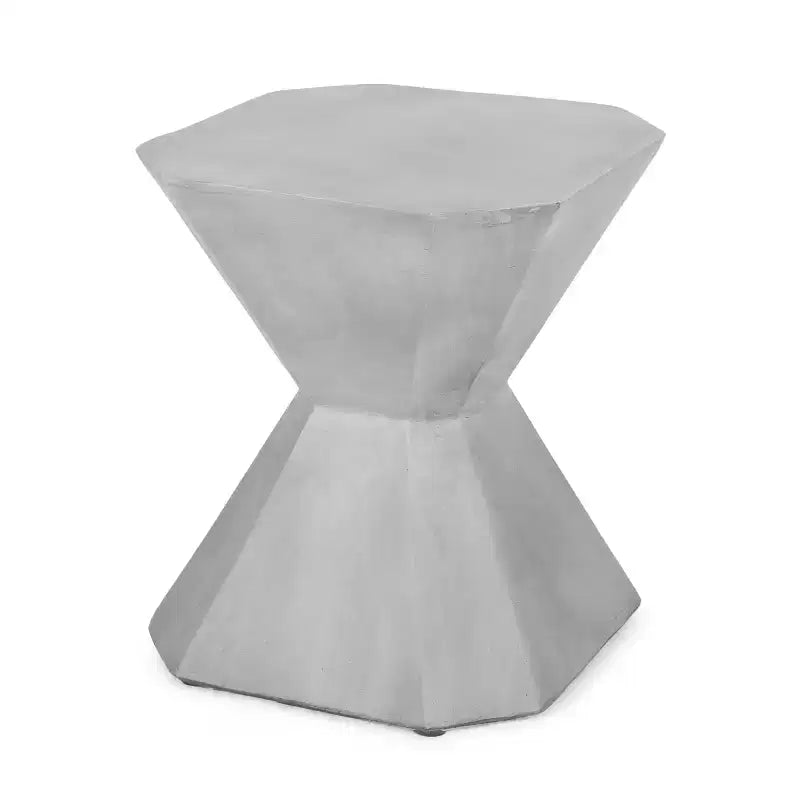 Table d'appoint d'extérieur en béton léger Noyes de GDFStudio, finition béton