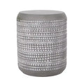 GDFStudio Aquilla Outdoor Lightweight Concrete Side Table, Concrete Finish/White