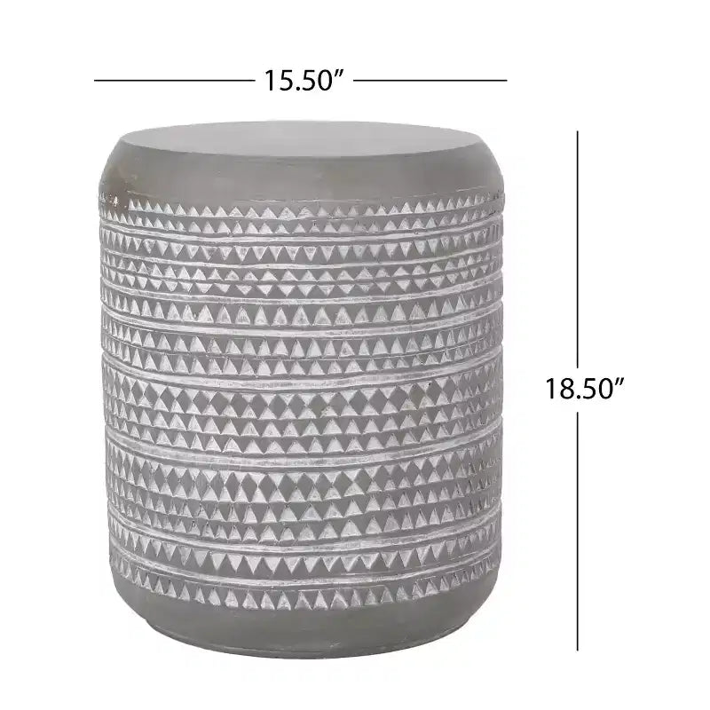 GDFStudio Aquilla Table d'appoint d'extérieur légère en béton, finition béton/blanc