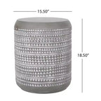 GDFStudio Aquilla Table d'appoint d'extérieur légère en béton, finition béton/blanc