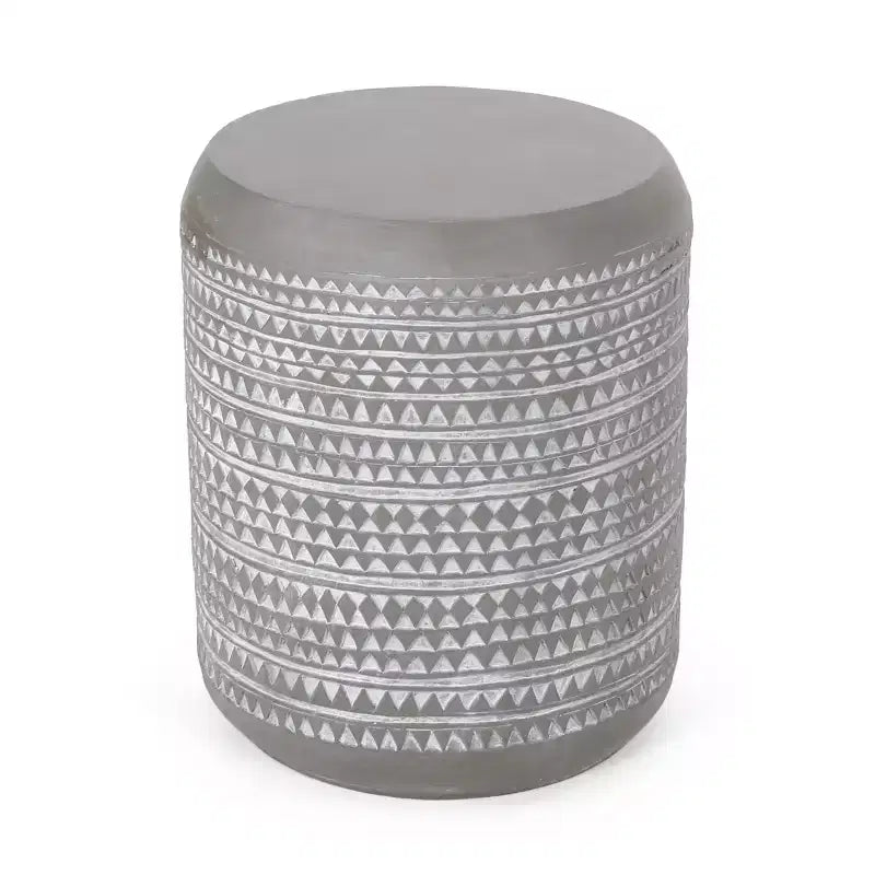 GDFStudio Aquilla Table d'appoint d'extérieur légère en béton, finition béton/blanc