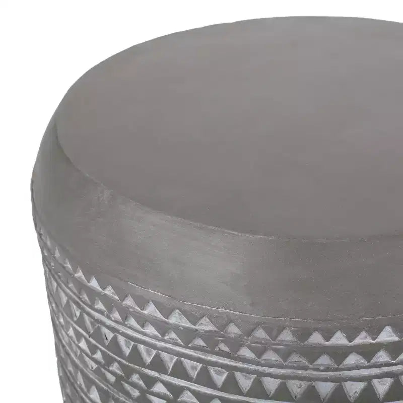 GDFStudio Aquilla Table d'appoint d'extérieur légère en béton, finition béton/blanc